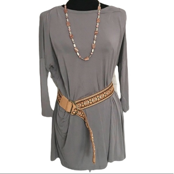 Piko Tops - Piko Envi Free Fashion Heather Gray A line Bamboo Blend Swing Dress Tunic Size M